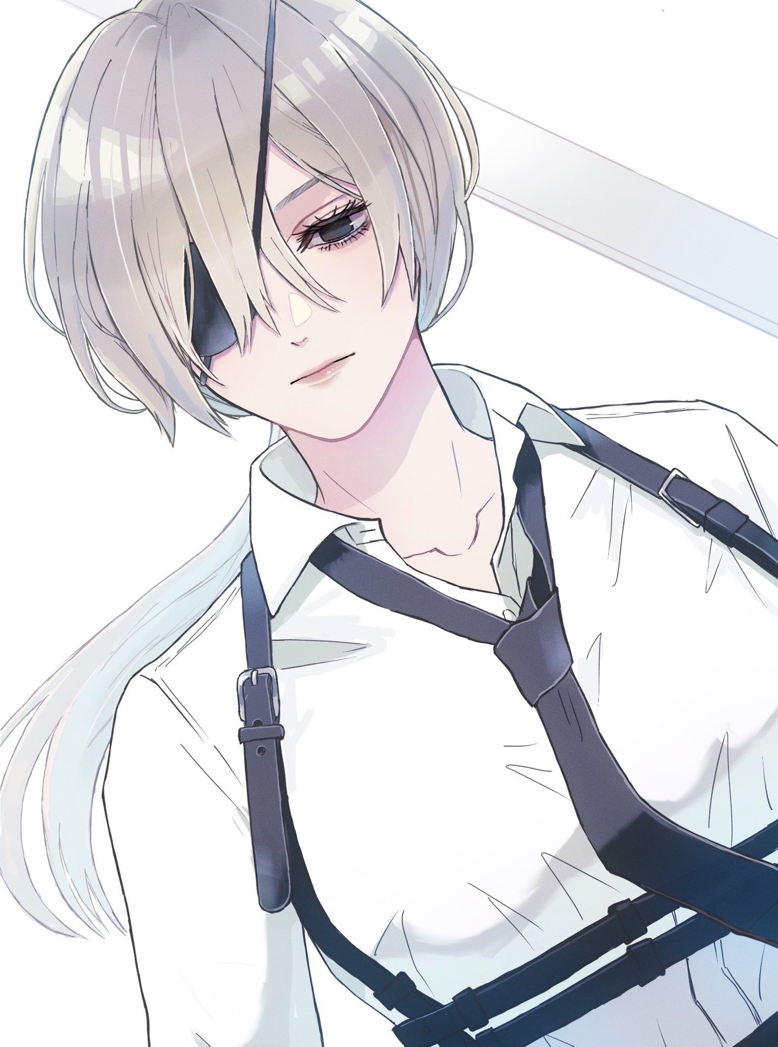 nori 8710 chainsaw man quanxi (chainsaw man) dress shirt eyepatch sword